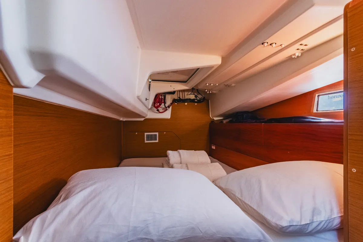 Cabin on Rhythm & Blues, a Jeanneau Sun Odyssey 440 sailboat at Road Town, British Virgin Islands