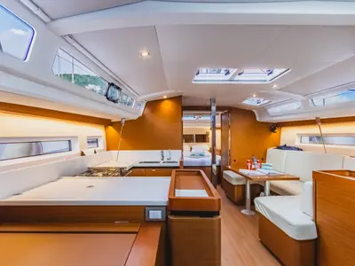 Salon of Rhythm & Blues, a Jeanneau Sun Odyssey 440 sailboat at Road Town, British Virgin Islands