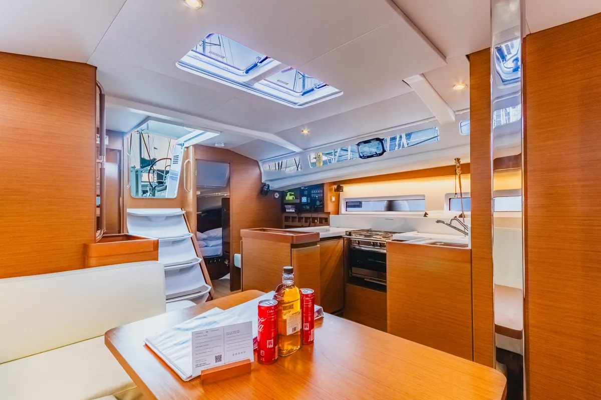 Salon of Rhythm & Blues, a Jeanneau Sun Odyssey 440 sailboat at Road Town, British Virgin Islands