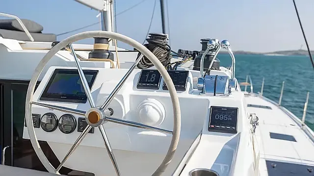 Cabin on Odysseus, a Fountaine Pajot Aura 51 catamaran at Seget Donji, Croatia