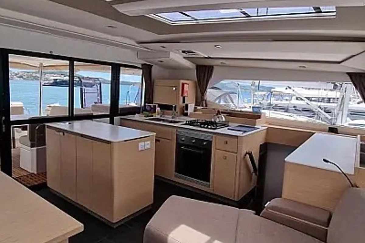 Galley of Odysseus, a Fountaine Pajot Aura 51 catamaran at Seget Donji, Croatia
