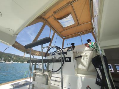 Salon of Santi, a Lagoon 400 catamaran at Fethiye, Turkey