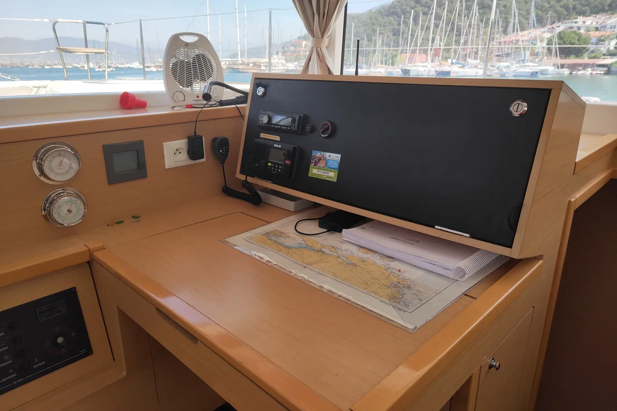 Santi, a Lagoon 400 catamaran at Fethiye, Turkey