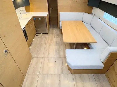 Salon of First, a Elan Impression 45 sailboat at Split, Croatia