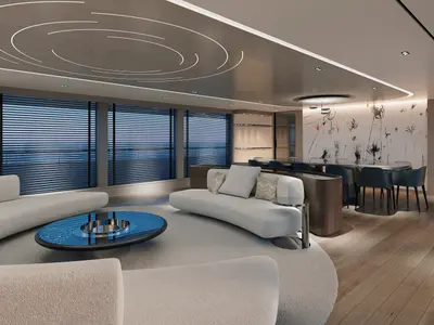 Salon of Oriy, a Ante Ercegović M/Y ORIY motor yacht at Split, Croatia