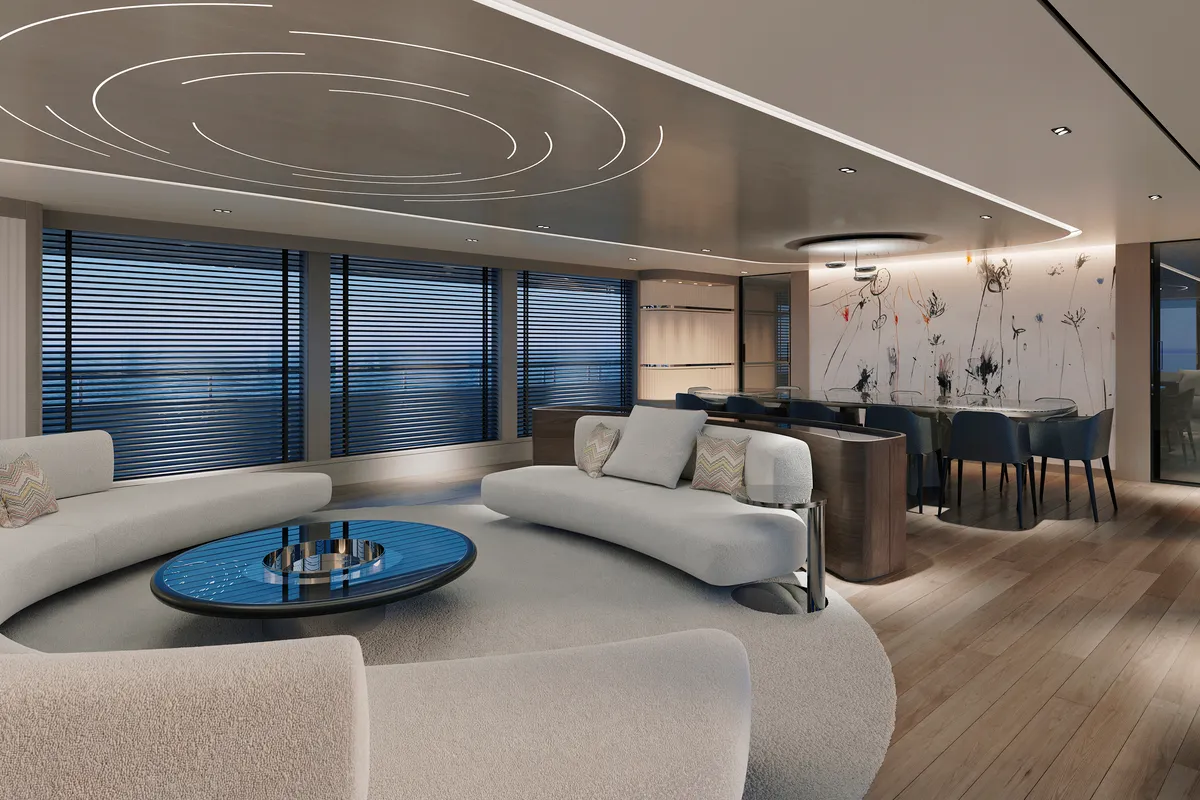 Salon of Oriy, a Ante Ercegović M/Y ORIY motor yacht at Split, Croatia