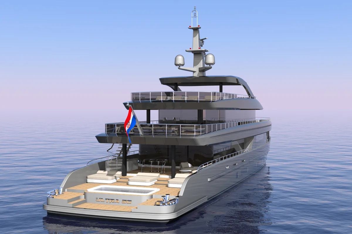 Exterior view of Oriy, a Ante Ercegović M/Y ORIY motor yacht at Split, Croatia