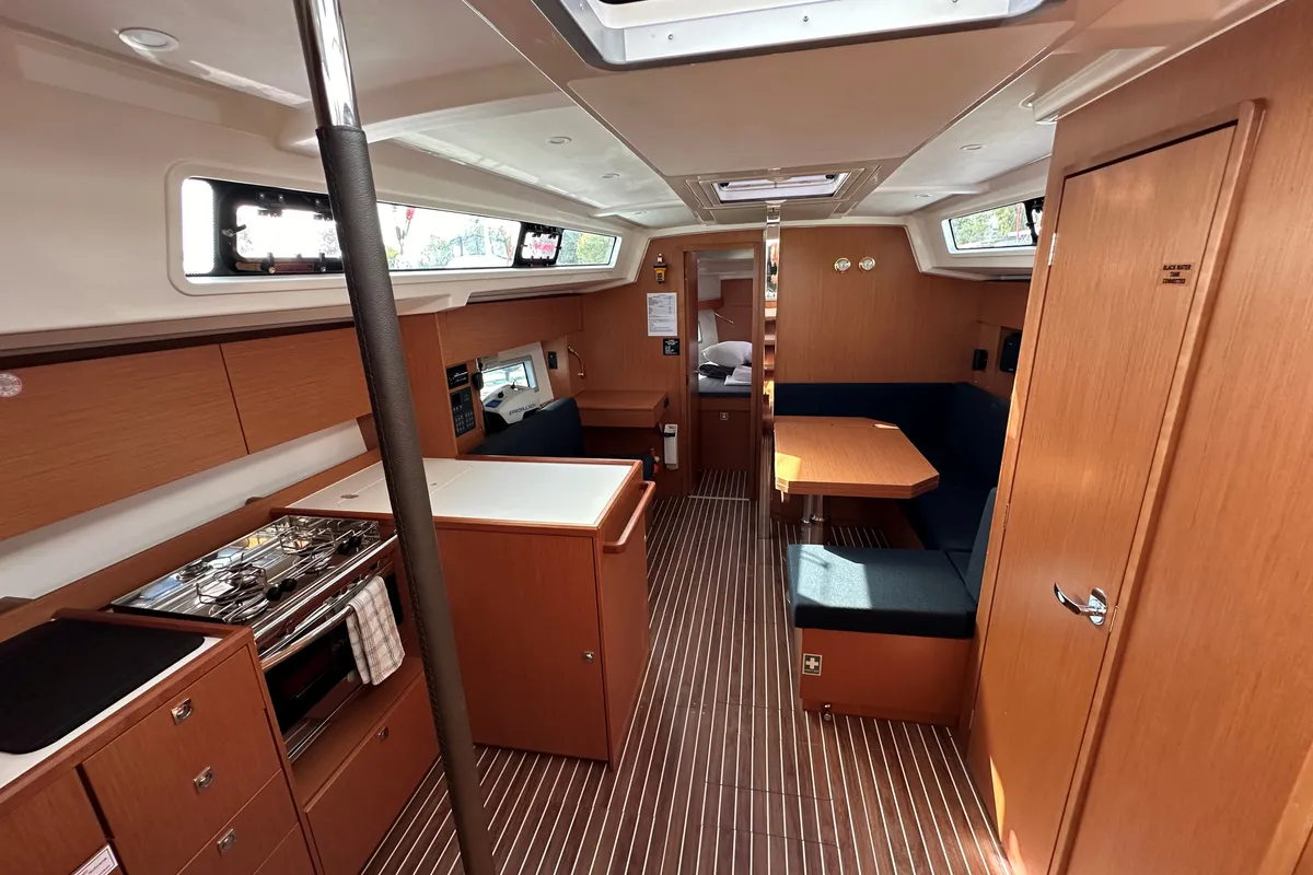 Exterior view of Sienna, a Bavaria C38 sailboat at Athens, Greece