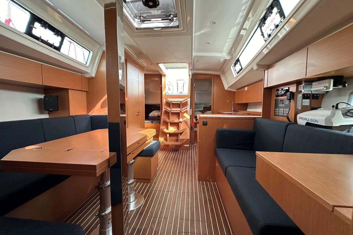 Salon of Sienna, a Bavaria C38 sailboat at Athens, Greece