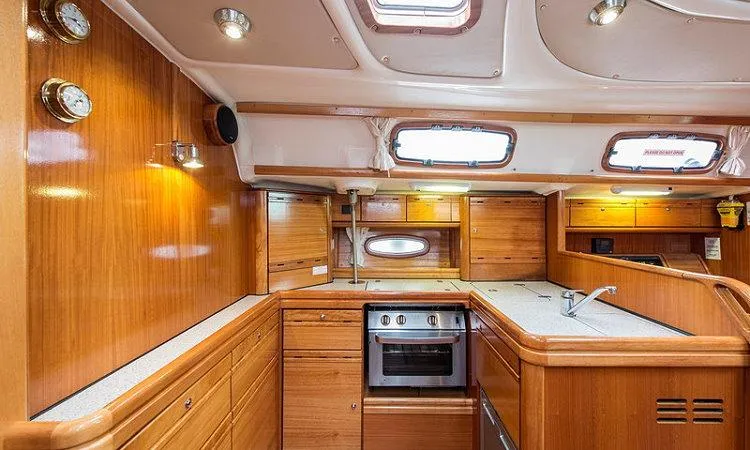 Galley of Giola, a Bavaria 50 Cruiser sailboat at Thassos, Greece