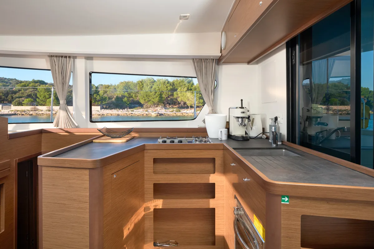 Galley of Jasmine, a Lagoon 42 catamaran at Trogir, Croatia