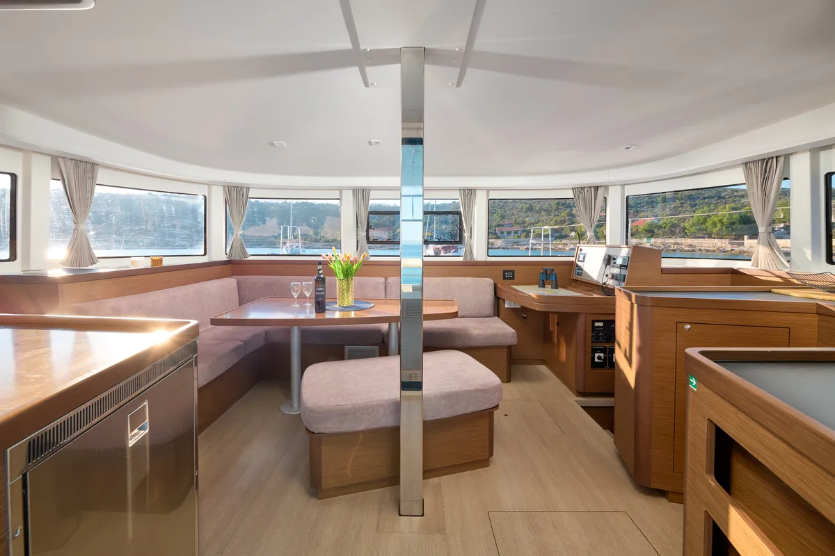 Salon of Jasmine, a Lagoon 42 catamaran at Trogir, Croatia