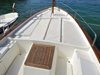 Deck of S'arenassa, a Gulet Motorboat motorboat at Palamós, Spain
