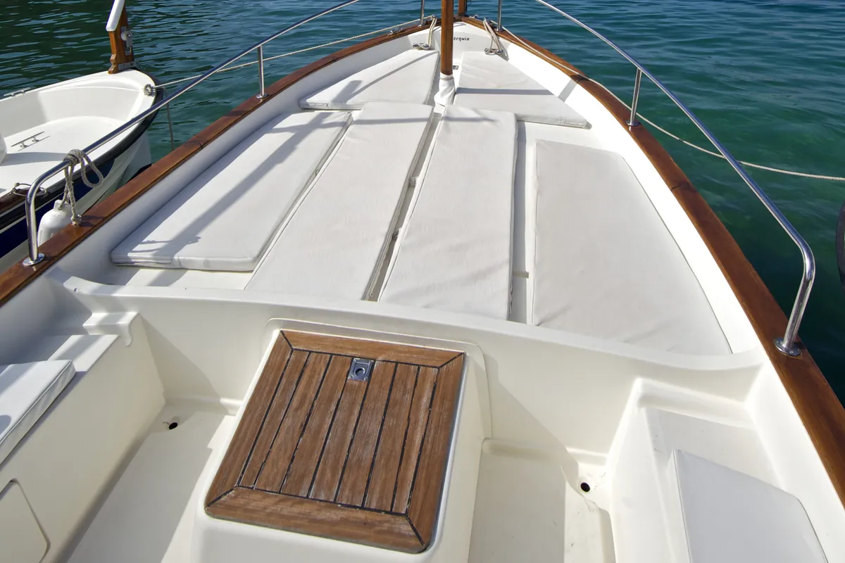 Deck of S'arenassa, a Gulet Motorboat motorboat at Palamós, Spain