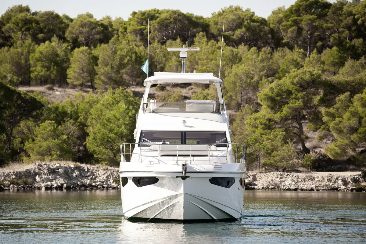 Exterior view of Alibaba, a Azimut 60 motorboat at Grad Šibenik, Croatia