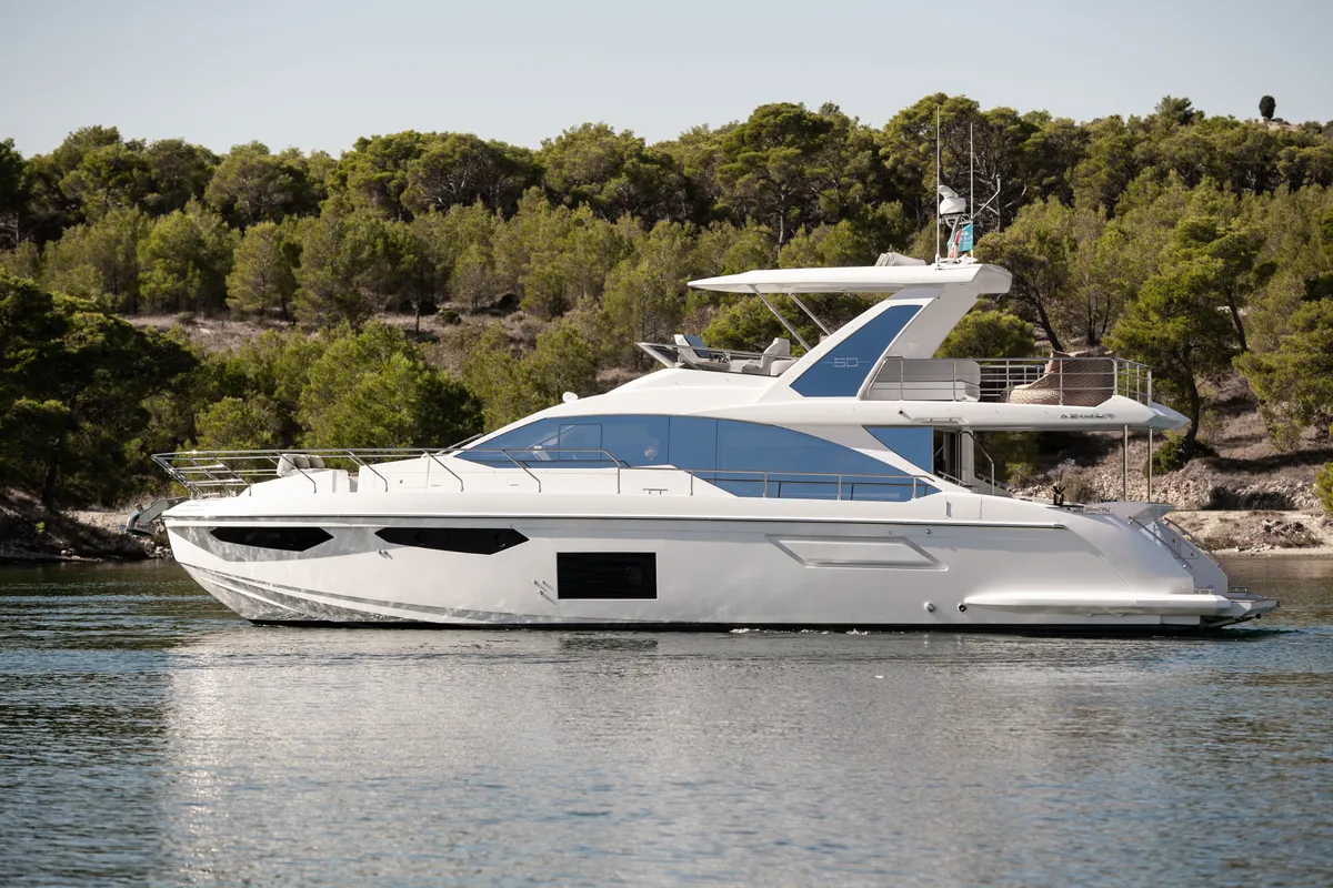 Exterior view of Alibaba, a Azimut 60 motorboat at Grad Šibenik, Croatia