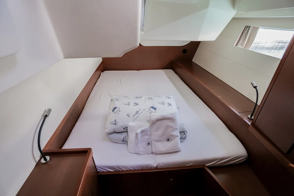 Cabin on Nabucco: Forward Cabin #1 (Cabin Charter - 2 pax) Fully Crewed, ALL EXPENSES, a Beneteau Oceanis 48 sailboat at Gra…