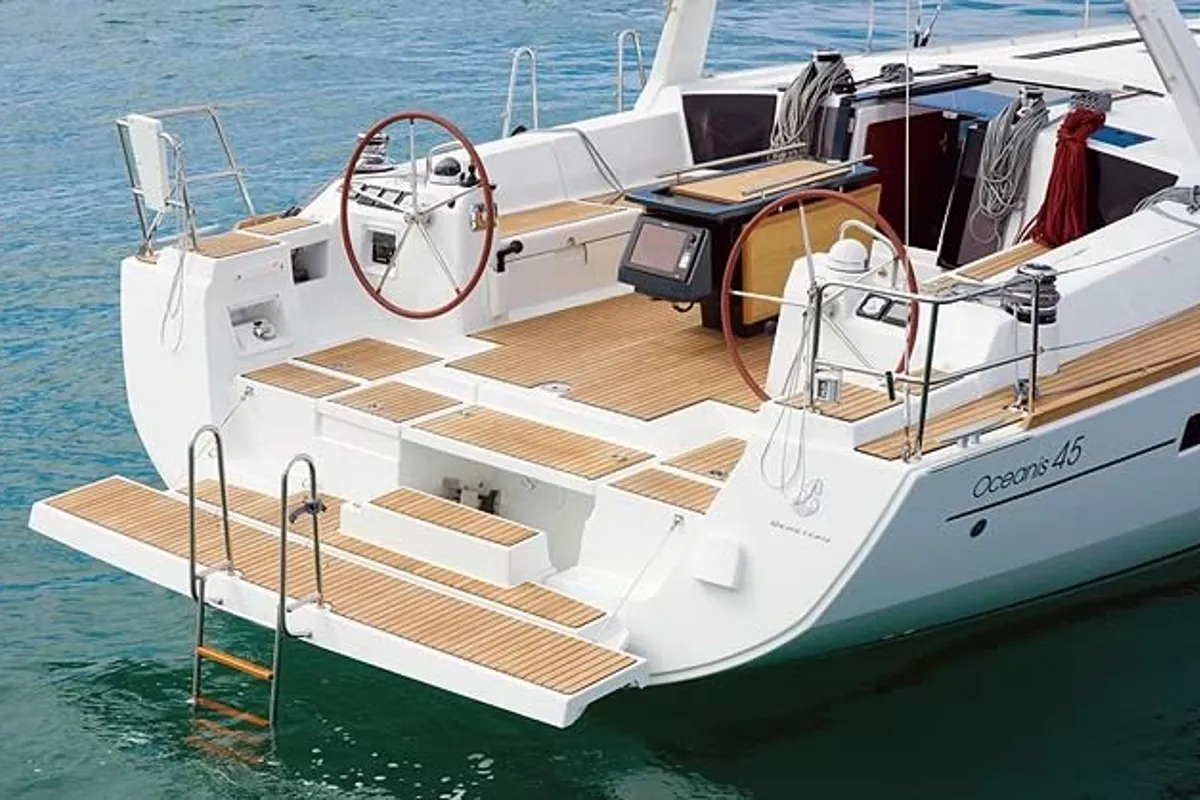 Cockpit of Nabucco: Forward Cabin #1 (Cabin Charter - 2 pax) Fully Crewed, ALL EXPENSES, a Beneteau Oceanis 48 sailboat at G…