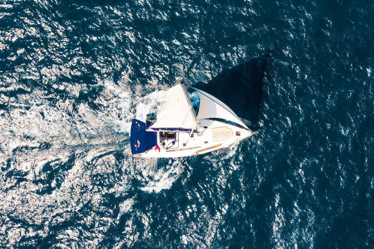 Exterior view of Nabucco: Forward Cabin #1 (Cabin Charter - 2 pax) Fully Crewed, ALL EXPENSES, a Beneteau Oceanis 48 sailboa…