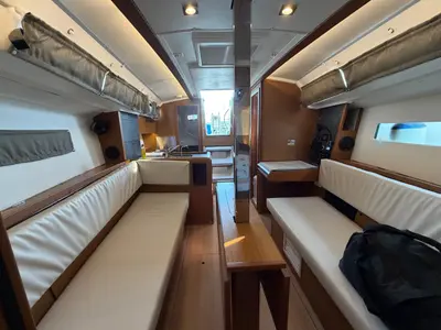 Salon of NOVARA, a Jeanneau Sun Odyssey 349 sailboat at Split, Croatia
