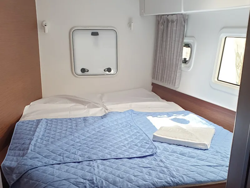Cabin on Aria, a Lagoon 42 catamaran at Athens, Greece