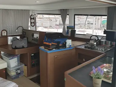 Galley of Aria, a Lagoon 42 catamaran at Athens, Greece