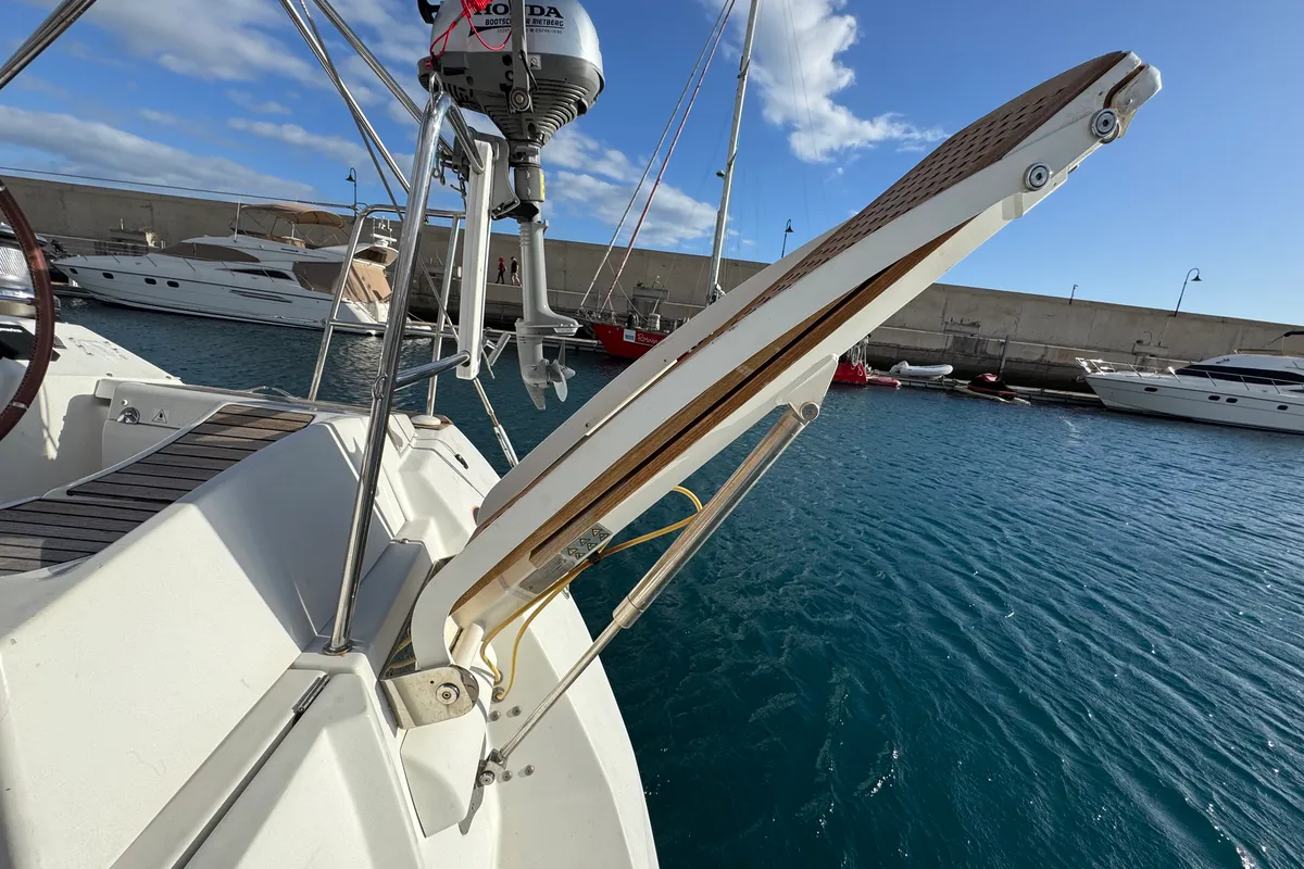 Deck of Trinity, a Jeanneau 53 sailboat at Palma de Mallorca, Spain
