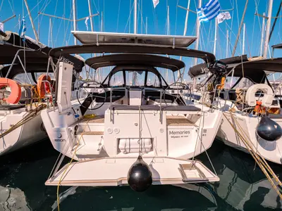 Cockpit of Memories, a Dufour 41 sailboat at Kos, Greece