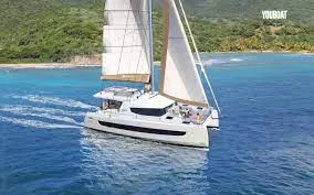 Exterior view of Lou Creusois, a Bali 4.4 catamaran at Cogolin, France