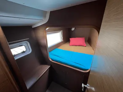 Cabin on Poe Nina, a Lagoon 380 S2 catamaran at Papeete, France