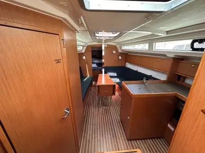 Salon of Celestia, a Bavaria Cruiser 34 sailboat at Athens, Greece