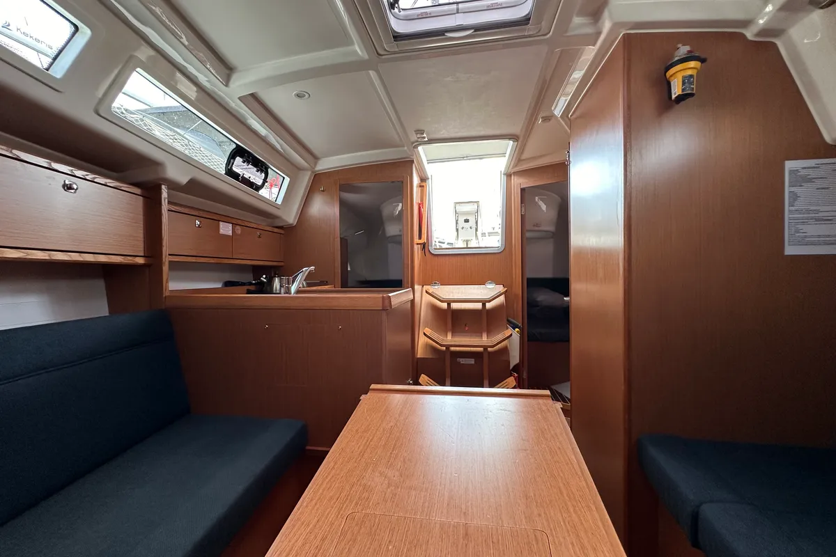 Salon of Celestia, a Bavaria Cruiser 34 sailboat at Athens, Greece