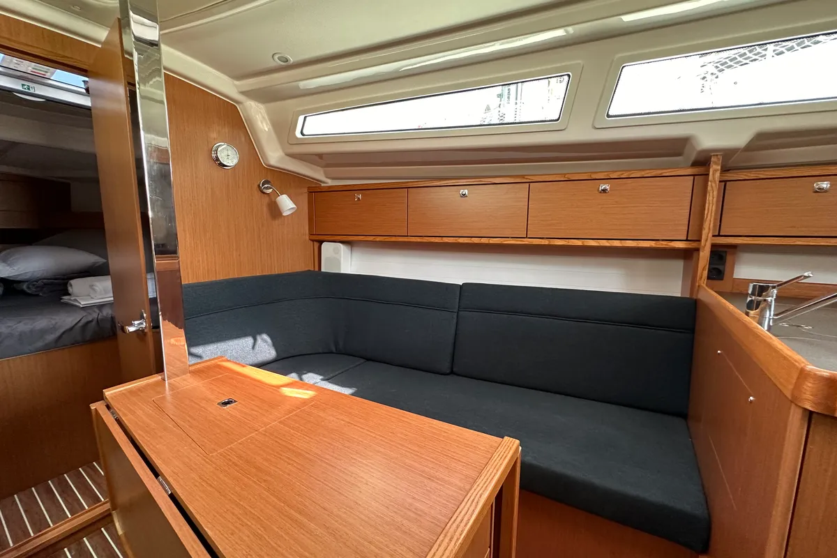 Salon of Celestia, a Bavaria Cruiser 34 sailboat at Athens, Greece