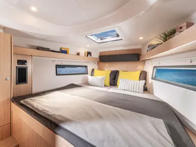Cabin on DEA, a Bavaria 38 sailboat at La Spezia, Italy