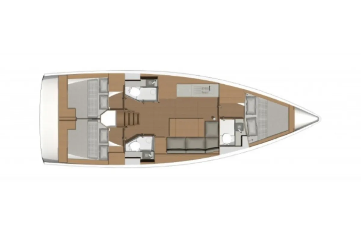 Floor plan of Maestro, a Dufour 390 Grand Large sailboat at Municipal Unit of Apollonioi, Greece