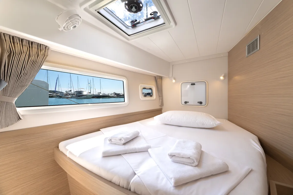 Cabin on Aventus, a Lagoon 42 catamaran at Split, Croatia