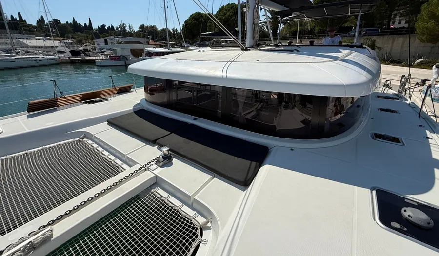 Deck of Aventus, a Lagoon 42 catamaran at Split, Croatia