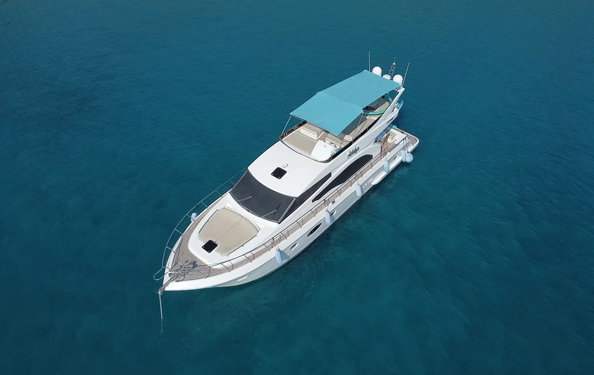 Exterior view of ADELYA, a Gulet Leomar 59 motor yacht at Konyaaltı, Turkey