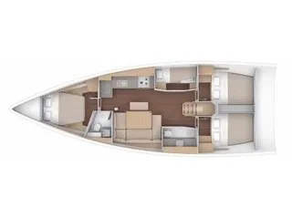 Floor plan of Kostas, a Dufour 430 sailboat at Athens, Greece
