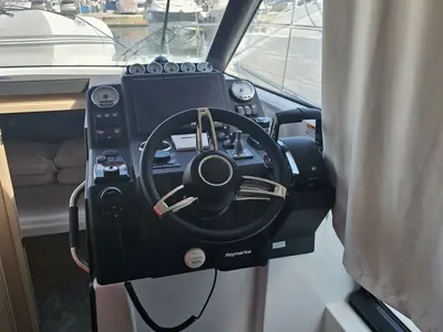 Cockpit of Sierra, a Jeanneau NC 37 motor yacht at Grad Biograd na Moru, Croatia