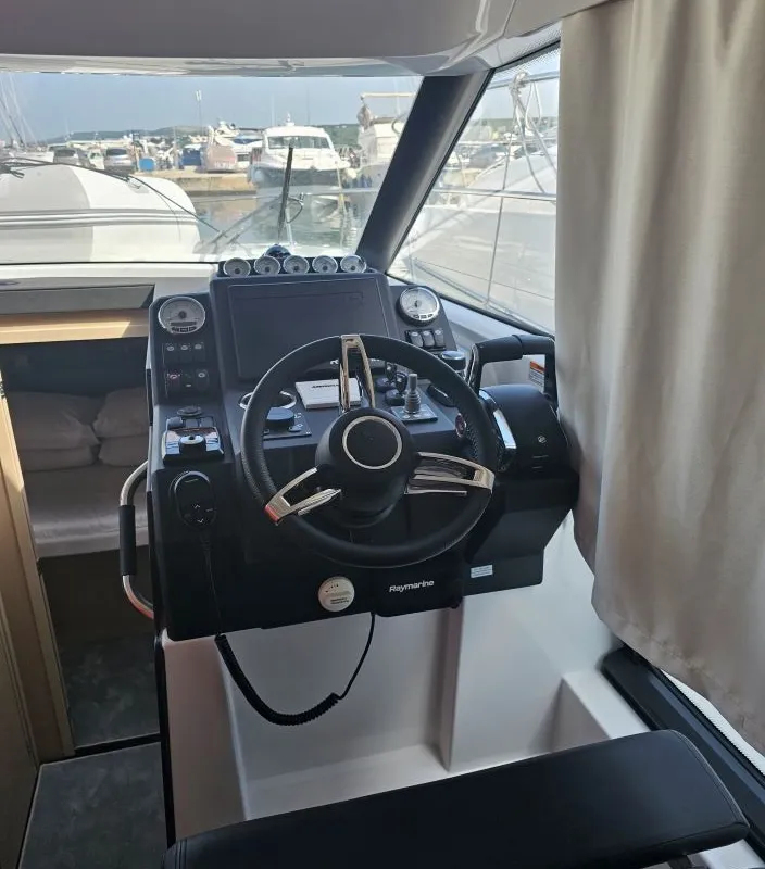 Cockpit of Sierra, a Jeanneau NC 37 motor yacht at Grad Biograd na Moru, Croatia