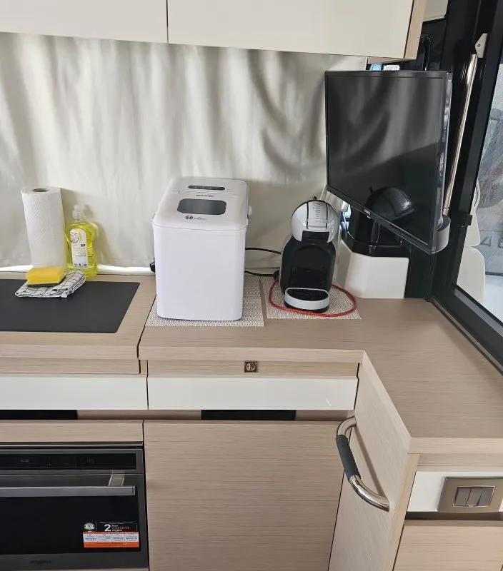 Galley of Sierra, a Jeanneau NC 37 motor yacht at Grad Biograd na Moru, Croatia