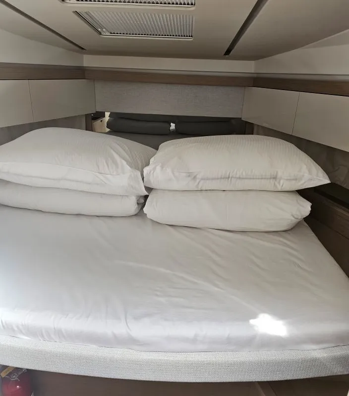 Cabin on Sierra, a Jeanneau NC 37 motor yacht at Grad Biograd na Moru, Croatia