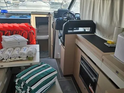 Salon of Sierra, a Jeanneau NC 37 motor yacht at Grad Biograd na Moru, Croatia