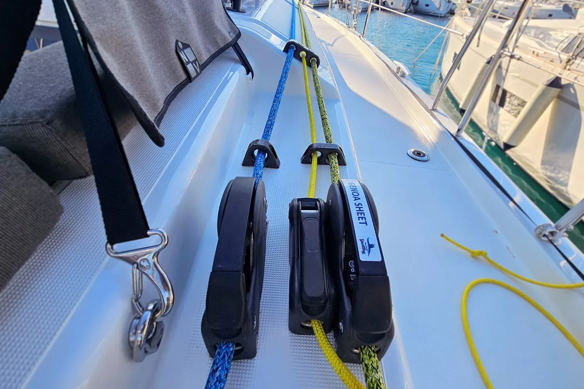 Virtuoso, a Dufour 44 sailboat at Grad Kaštela, Croatia