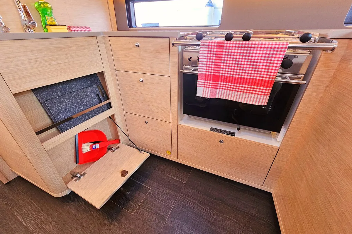 Galley of Virtuoso, a Dufour 44 sailboat at Grad Kaštela, Croatia