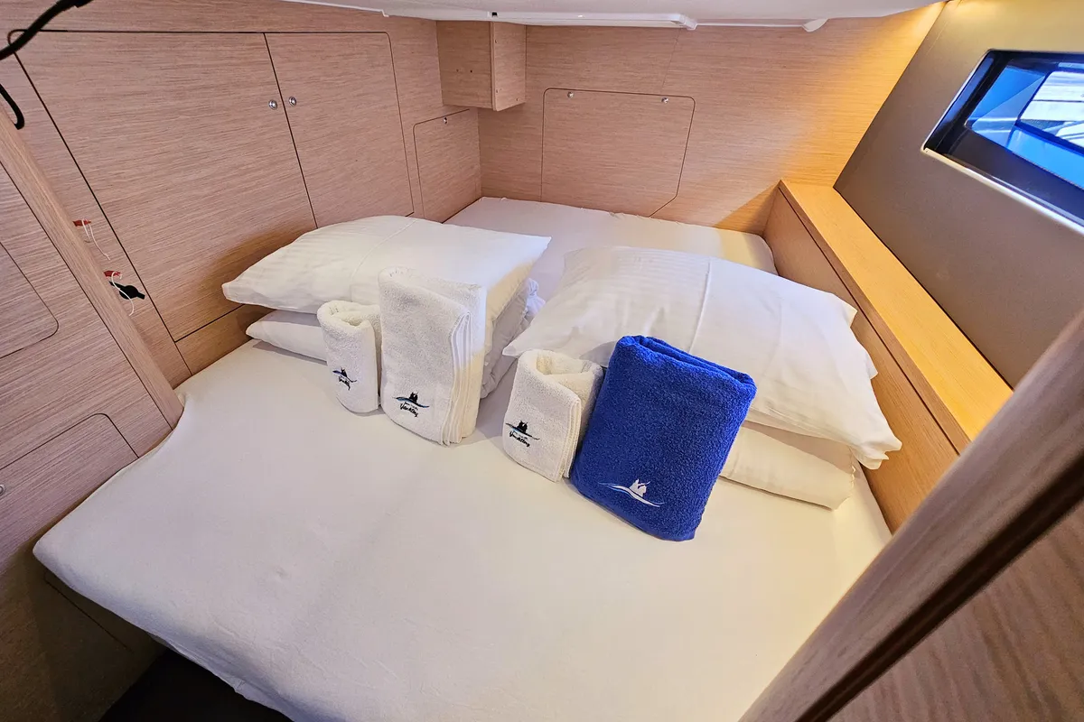 Cabin on Virtuoso, a Dufour 44 sailboat at Grad Kaštela, Croatia