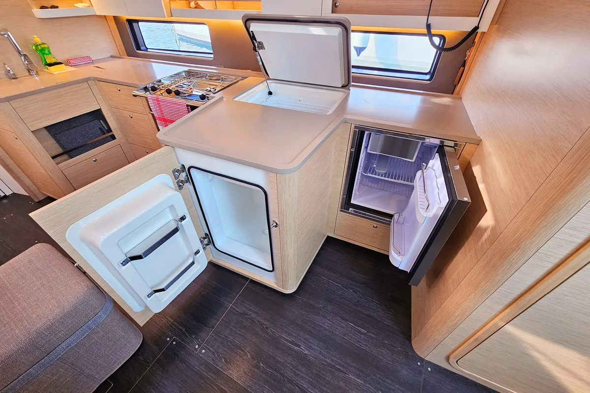 Galley of Virtuoso, a Dufour 44 sailboat at Grad Kaštela, Croatia