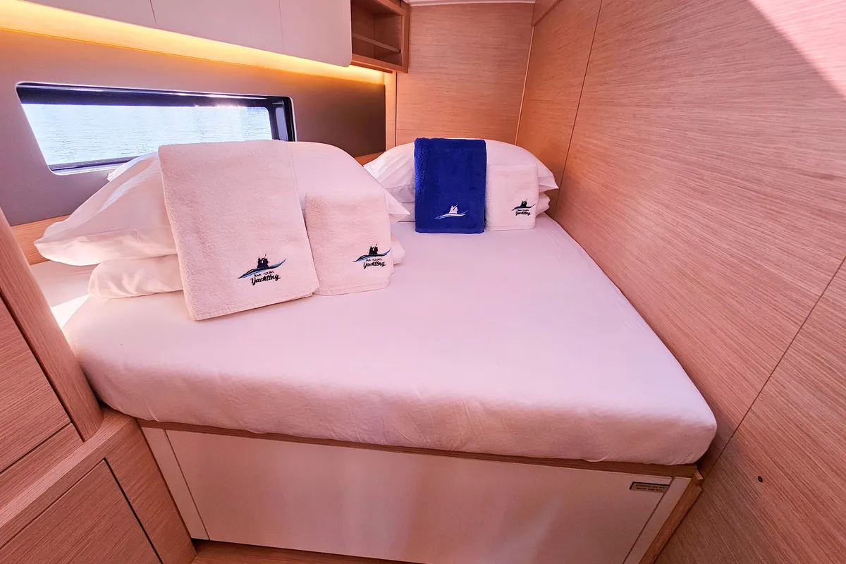 Cabin on Virtuoso, a Dufour 44 sailboat at Grad Kaštela, Croatia