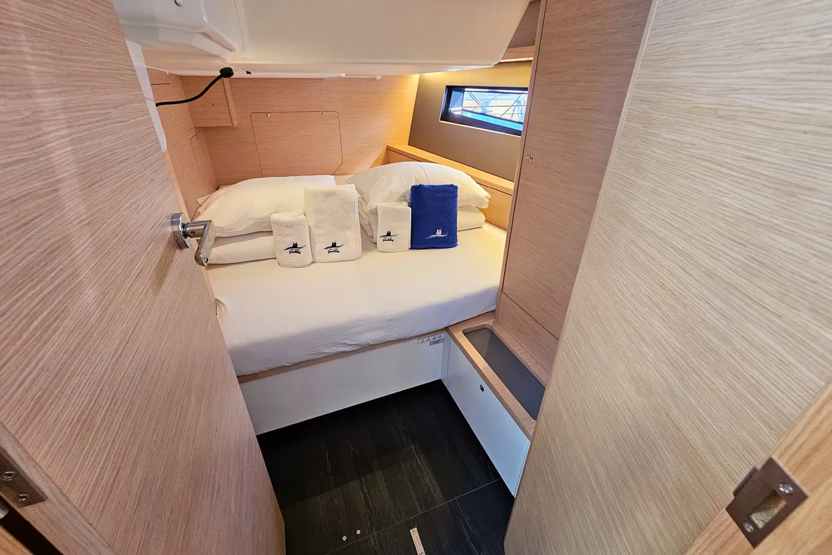 Cabin on Virtuoso, a Dufour 44 sailboat at Grad Kaštela, Croatia